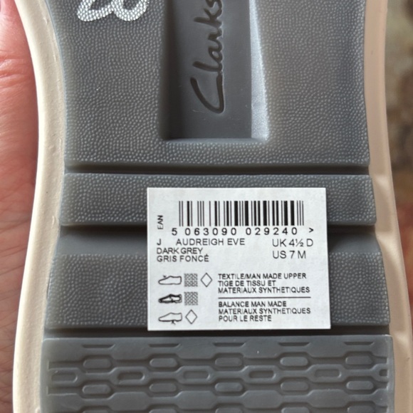 Women’s Clarks Audreigh Eve Dark Grey Footwear Brand New Size 7 - Picture 7 of 7
